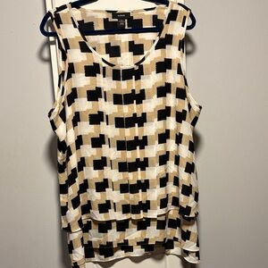 Alfani Sleeveless Top - Black, Cream, and Tan